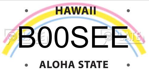 B00SEE Hawaii License Plate