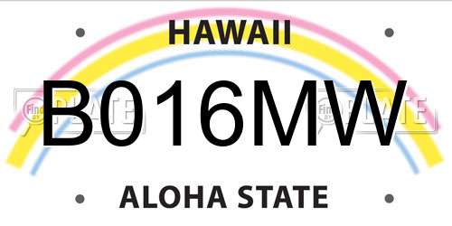 B016MW Hawaii License Plate