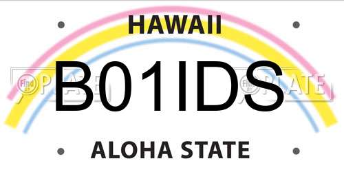 B01IDS Hawaii License Plate