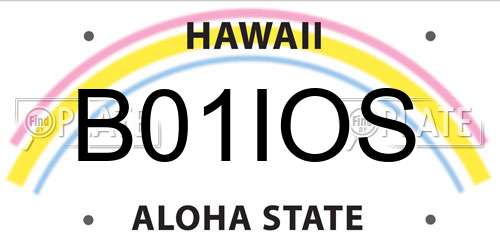 B01IOS Hawaii License Plate