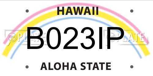 B023IP Hawaii License Plate