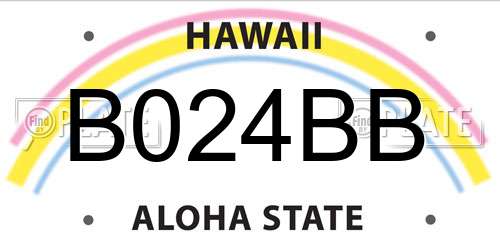 B024BB Hawaii License Plate