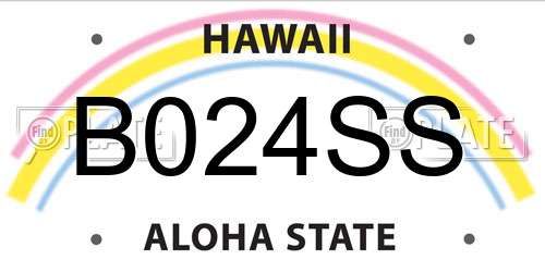 B024SS Hawaii License Plate