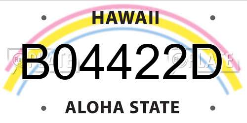 B04422D Hawaii License Plate