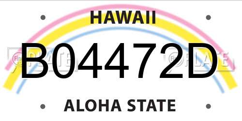 B04472D Hawaii License Plate