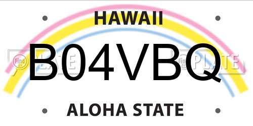 B04VBQ Hawaii License Plate