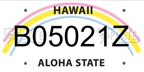 B05021Z Hawaii License Plate