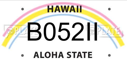 B052II Hawaii License Plate