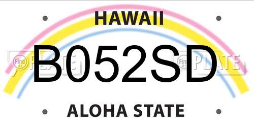B052SD Hawaii License Plate