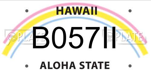 B057II Hawaii License Plate