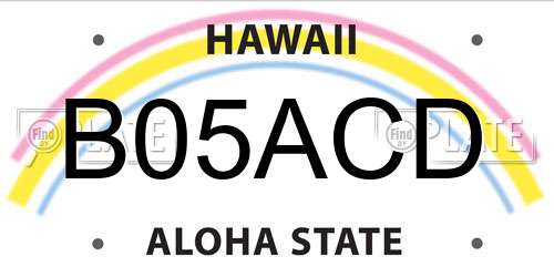B05ACD Hawaii License Plate