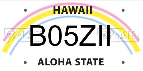 B05ZII Hawaii License Plate