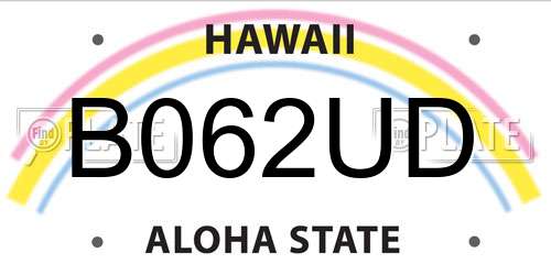 B062UD Hawaii License Plate