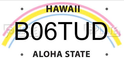 B06TUD Hawaii License Plate