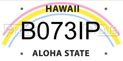 B073IP Hawaii License Plate