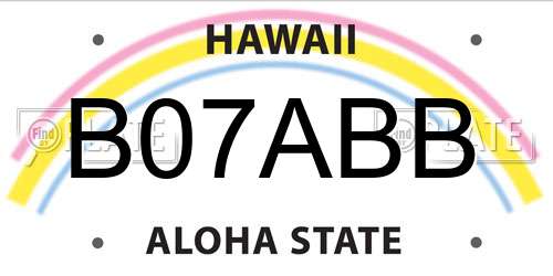 B07ABB Hawaii License Plate