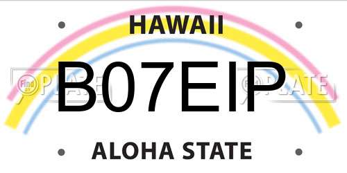 B07EIP Hawaii License Plate