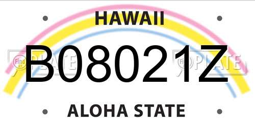 B08021Z Hawaii License Plate