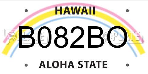 B082BO Hawaii License Plate