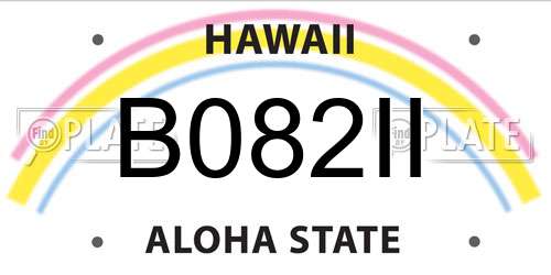 B082II Hawaii License Plate