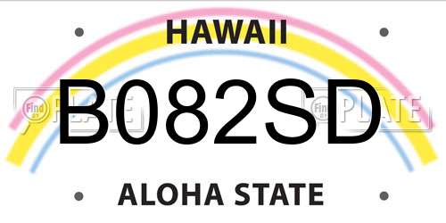 B082SD Hawaii License Plate