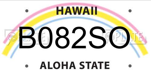 B082SO Hawaii License Plate