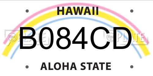 B084CD Hawaii License Plate