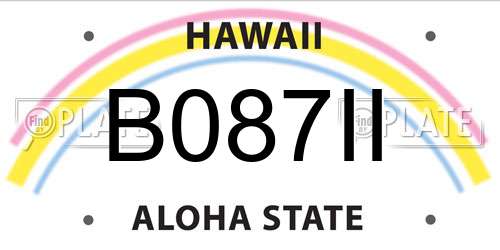 B087II Hawaii License Plate