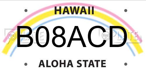 B08ACD Hawaii License Plate