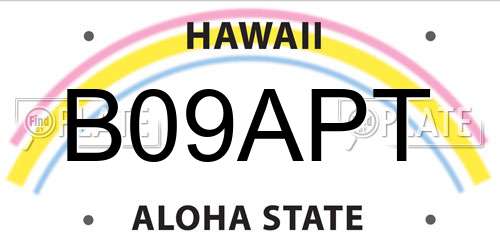 B09APT Hawaii License Plate