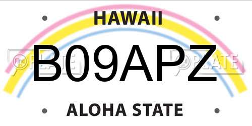 B09APZ Hawaii License Plate