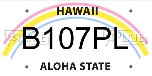 B107PL Hawaii License Plate