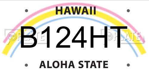 B124HT Hawaii License Plate