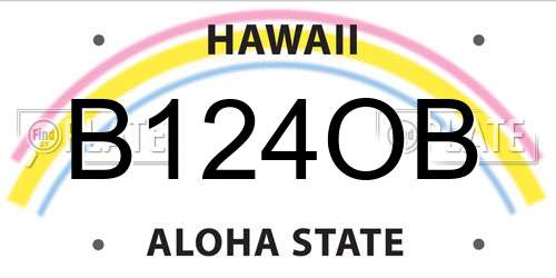 B124OB Hawaii License Plate