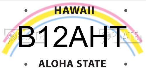 B12AHT Hawaii License Plate
