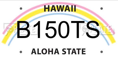 B150TS Hawaii License Plate
