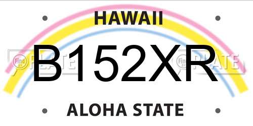 B152XR Hawaii License Plate