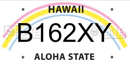 B162XY Hawaii License Plate