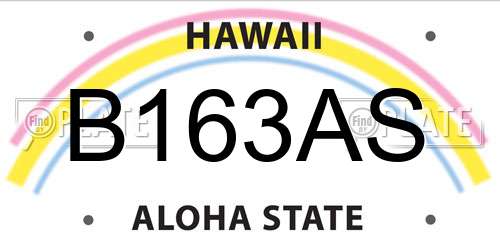 B163AS Hawaii License Plate