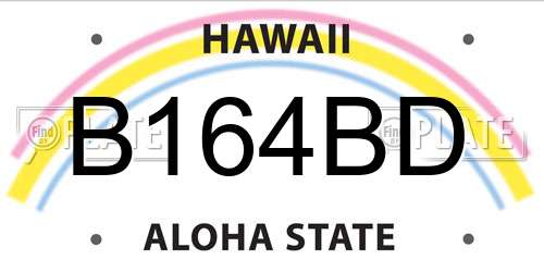 B164BD Hawaii License Plate