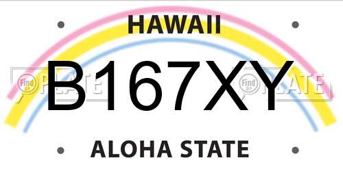 B167XY Hawaii License Plate