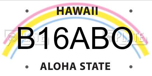 B16ABO Hawaii License Plate