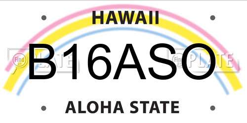 B16ASO Hawaii License Plate