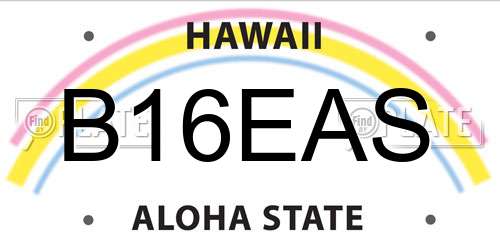 B16EAS Hawaii License Plate