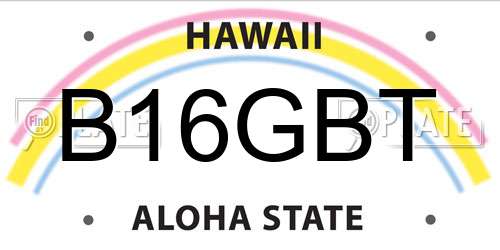 B16GBT Hawaii License Plate