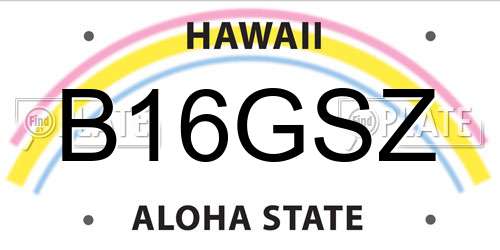 B16GSZ Hawaii License Plate