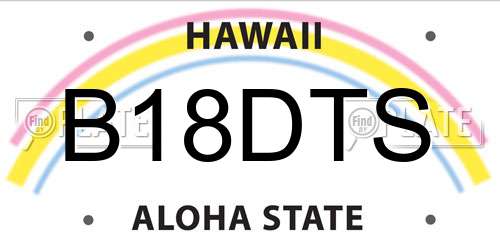 B18DTS Hawaii License Plate