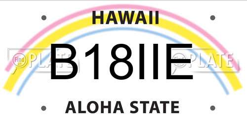 B18IIE Hawaii License Plate