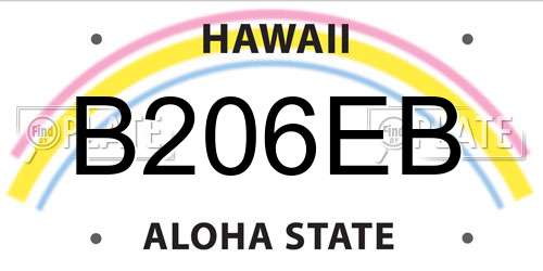 B206EB Hawaii License Plate