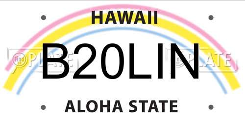 B20LIN Hawaii License Plate